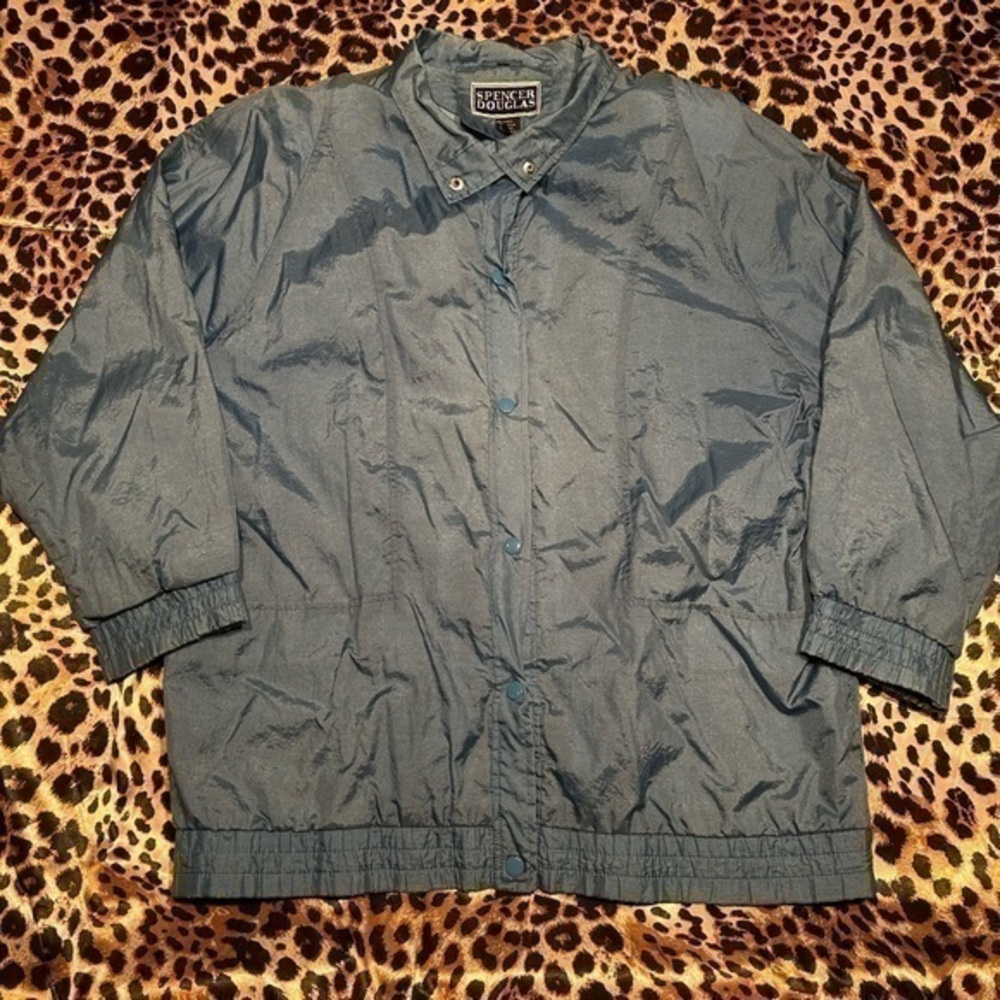 Vintage Blue Spencer Douglas Button-up Windbreaker Jacket